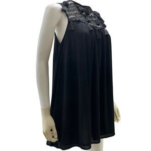 Re:named Women’s Size Small Sleeveless Lace Tassel Boho Tunic Dress Lined